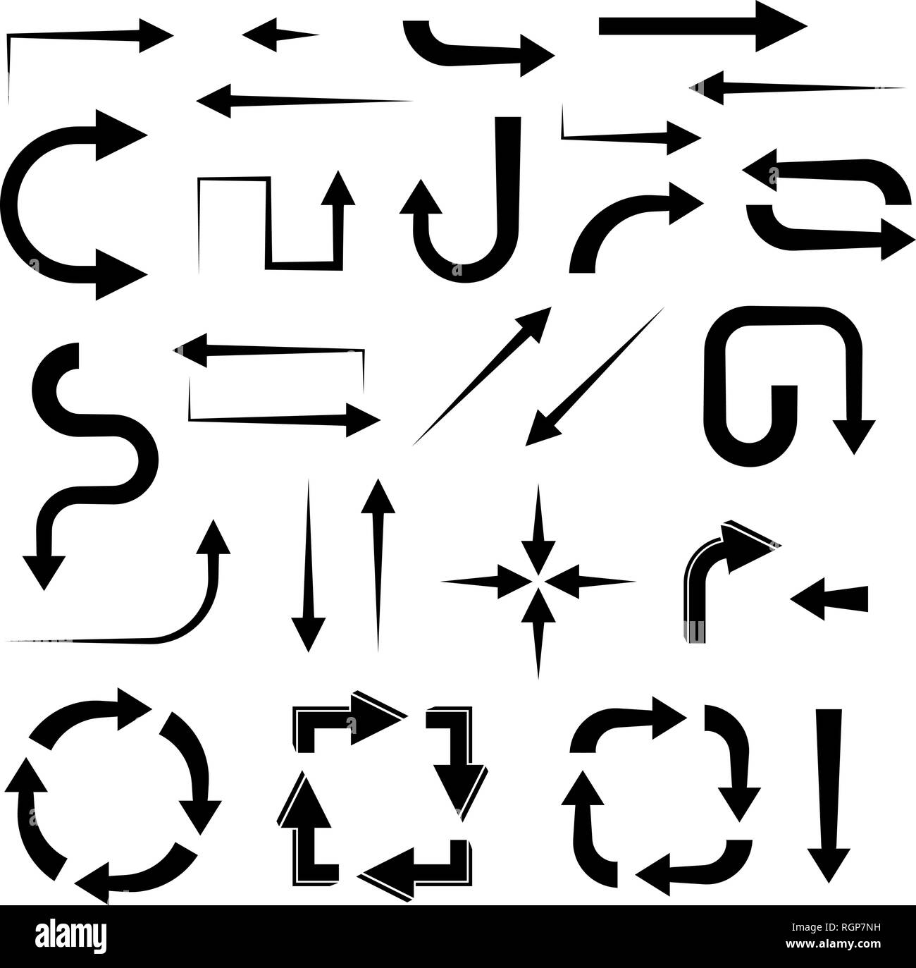 Black arrows. Set of flat icons Stock Vector Image & Art - Alamy