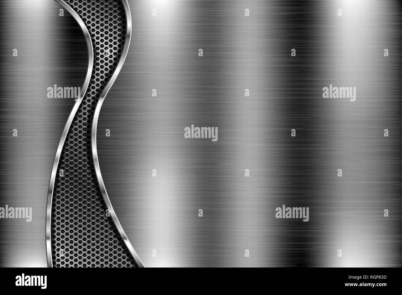 Brushed metal background with vertical perforated element Stock Vector ...