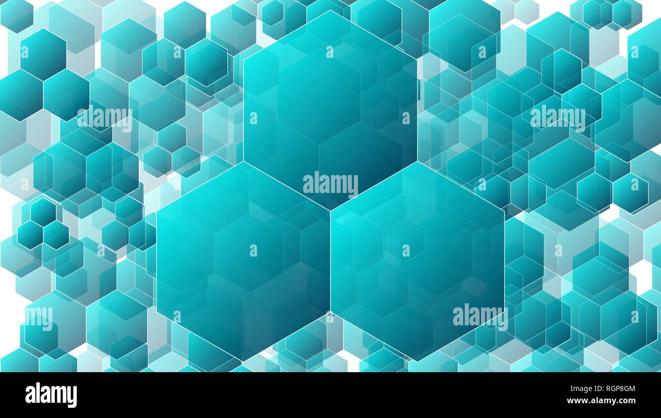 Hexagons copy space abstract geometric style tech concept Stock Vector
