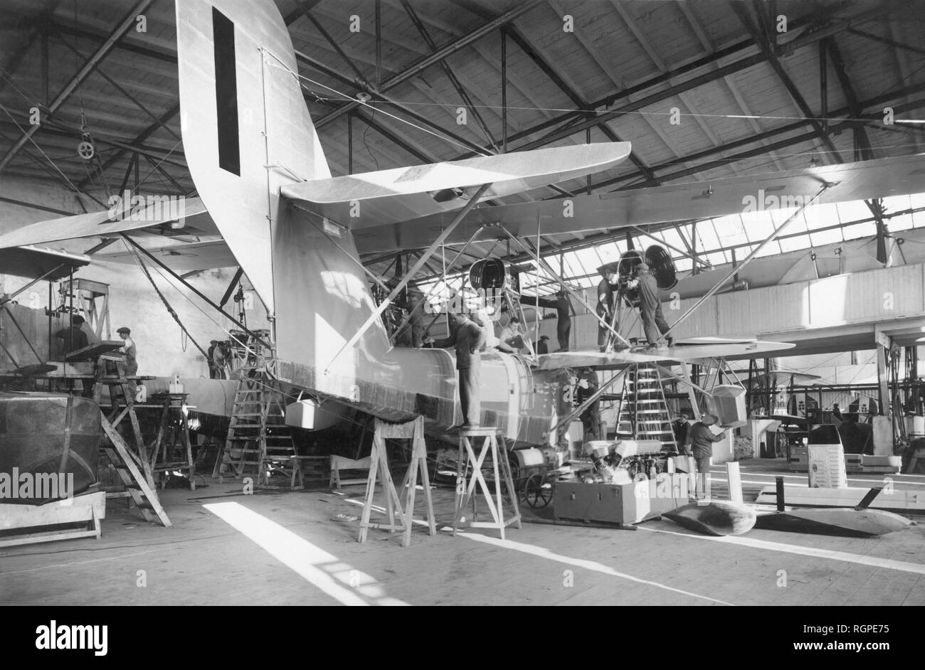 italy, friulia venezia giulia, monfalcone, aerospace industry, 1929-1930 Stock Photo