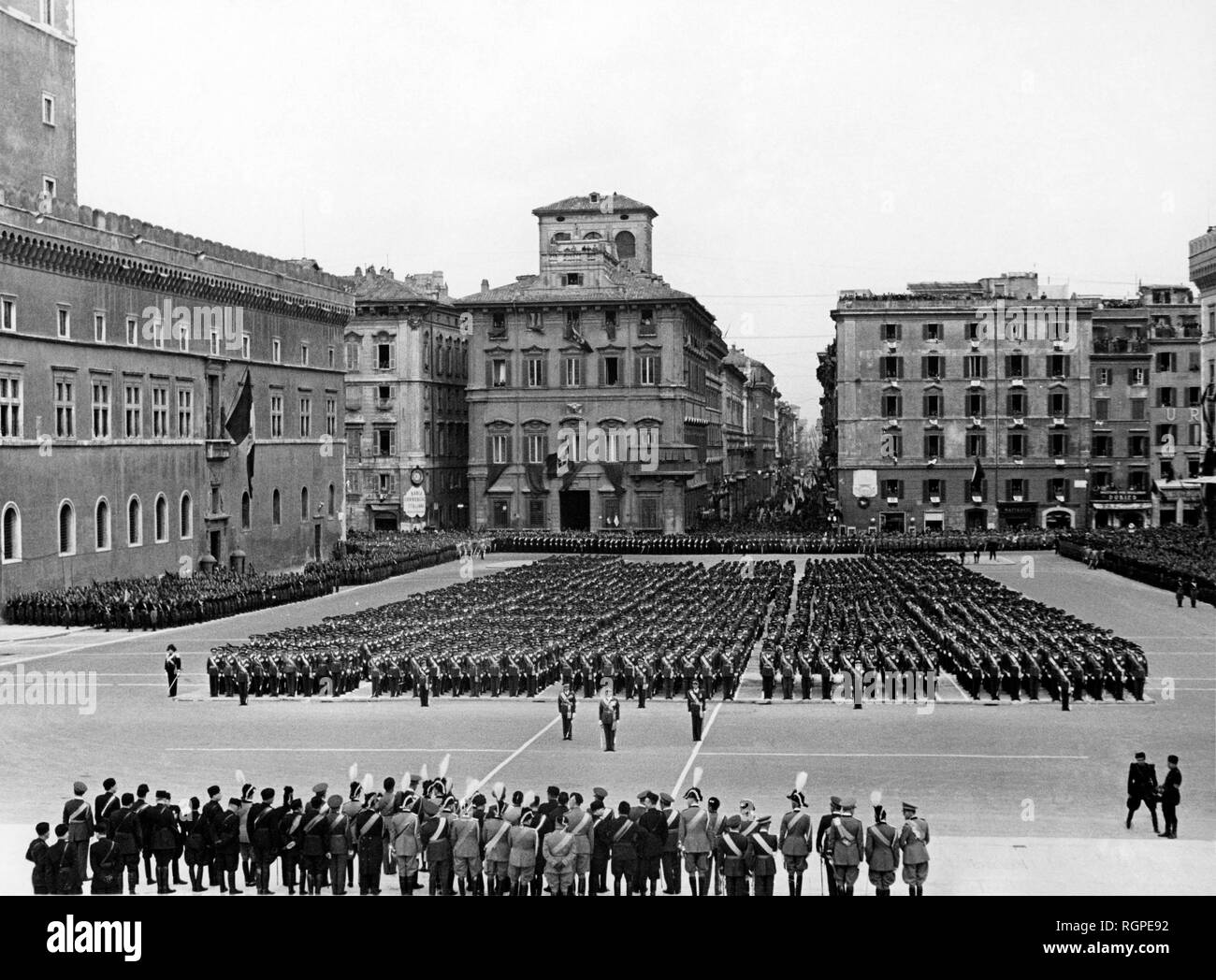 rome, vittoriano, parade, 1937 Stock Photo