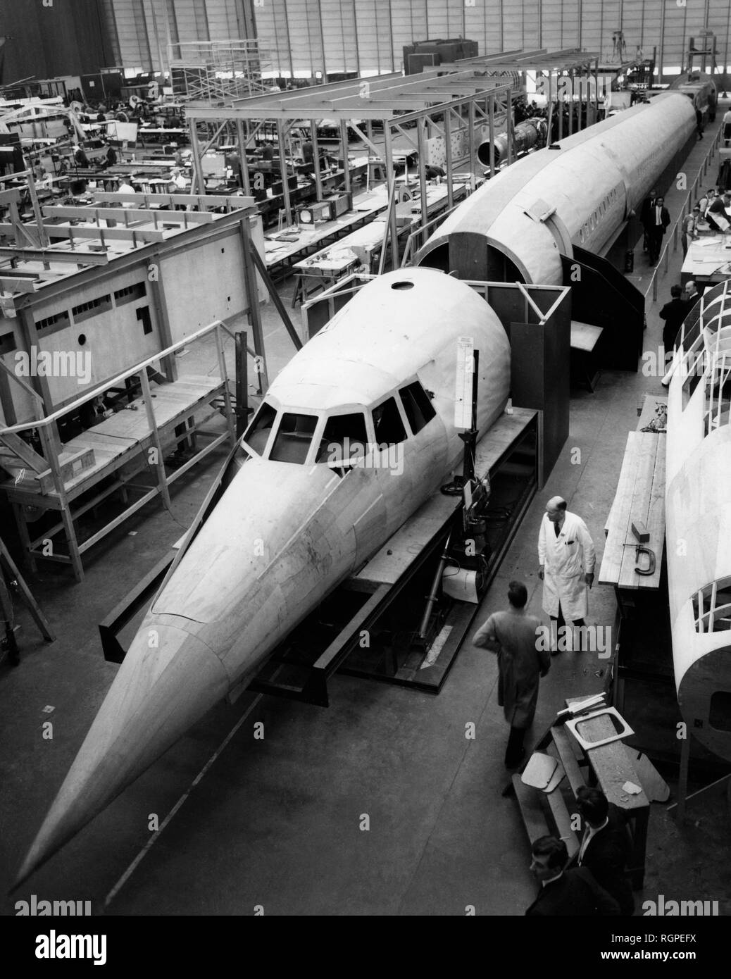 wooden model of the concorde, 1963 Stock Photo