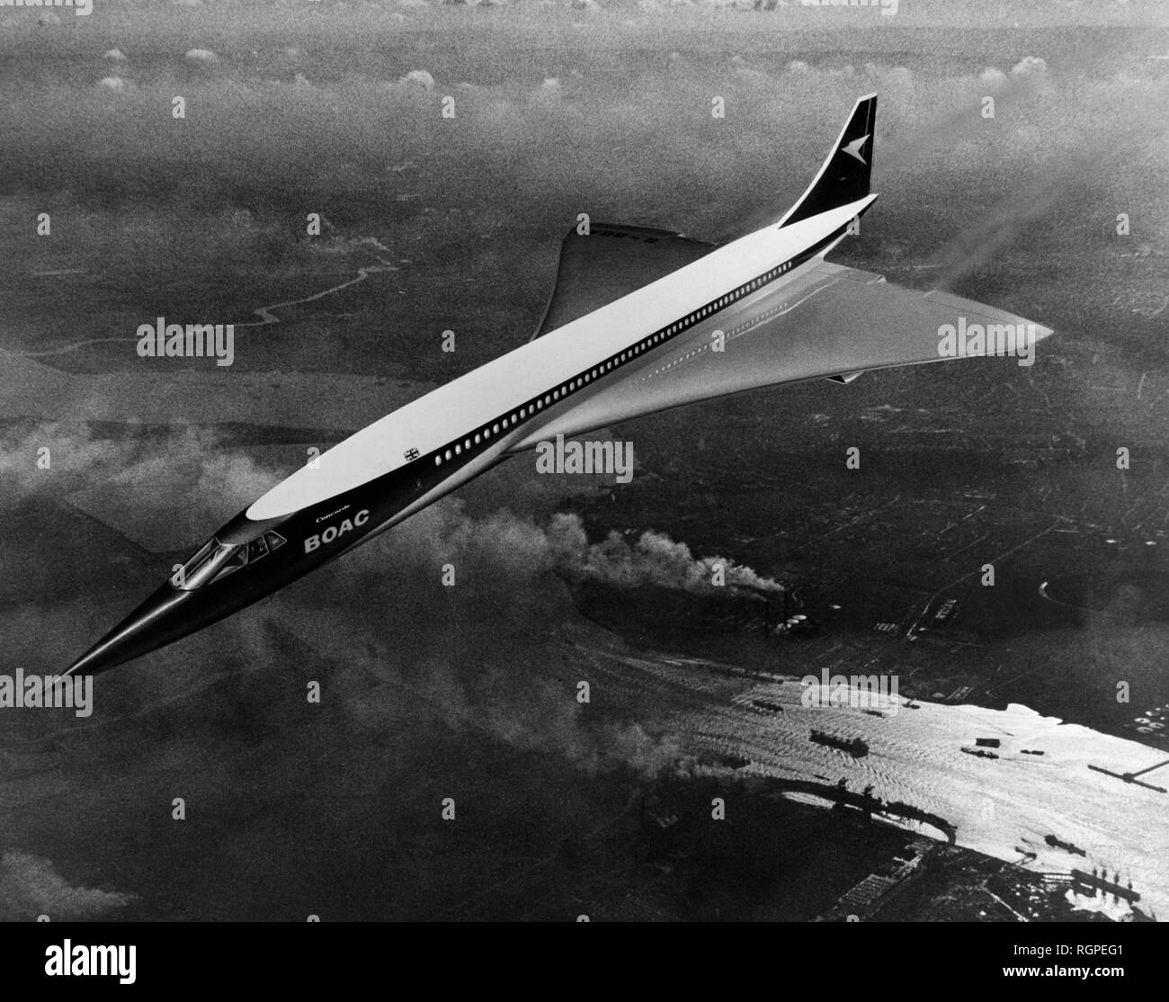 concorde in flight, 1968 Stock Photo