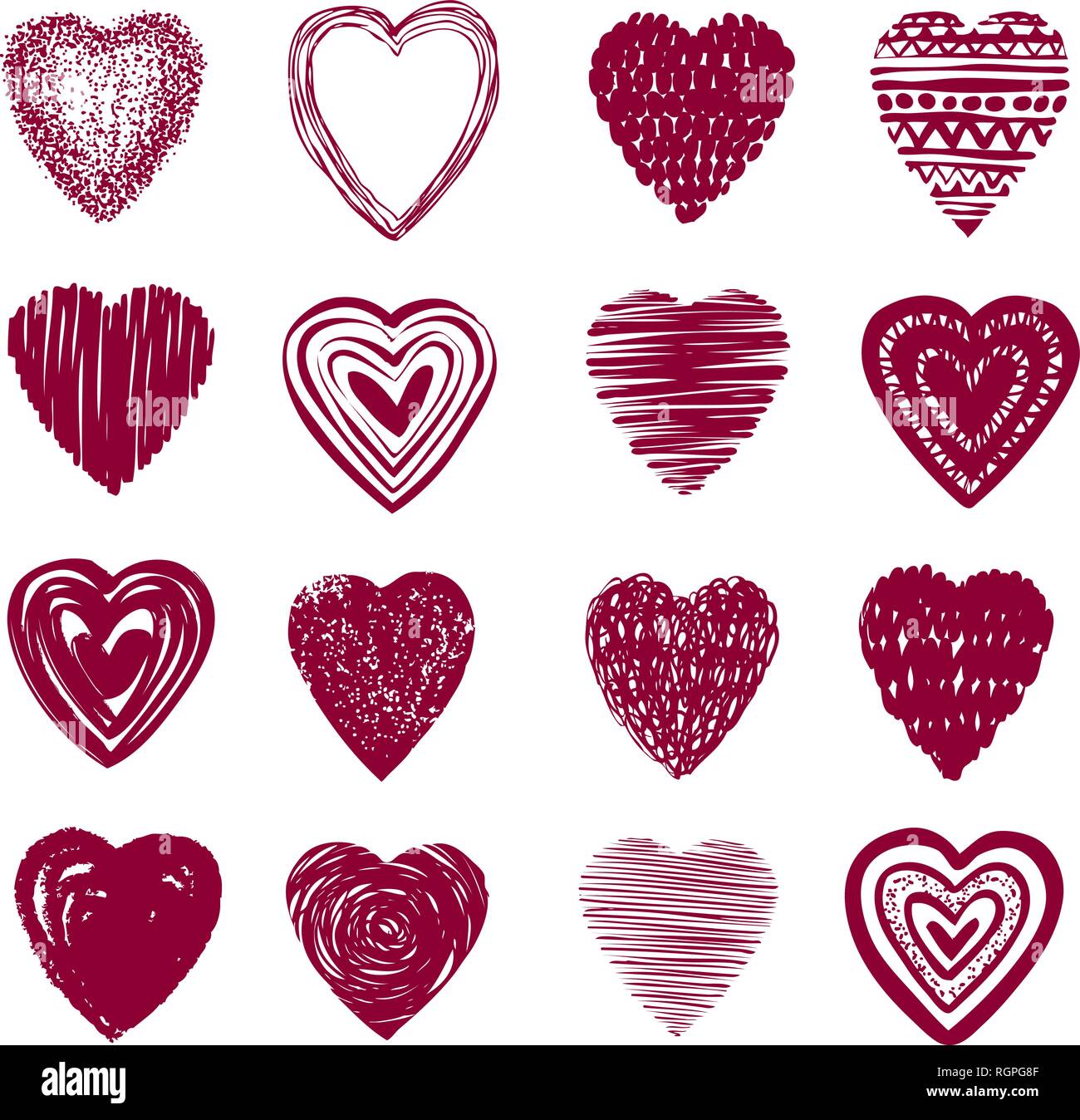 Set different heart shape to love symbol Vector Image