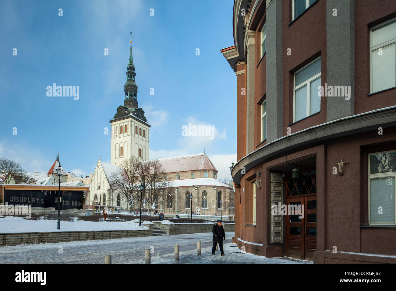 Winter in Tallinn old town, Estonia. Stock Photo