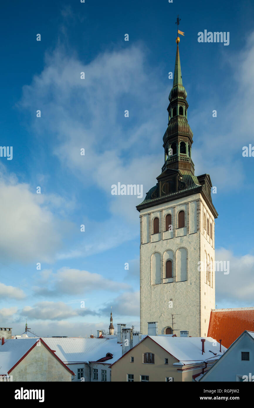 St Nicholas church tower in Tallinn old town, Estonia. Stock Photo