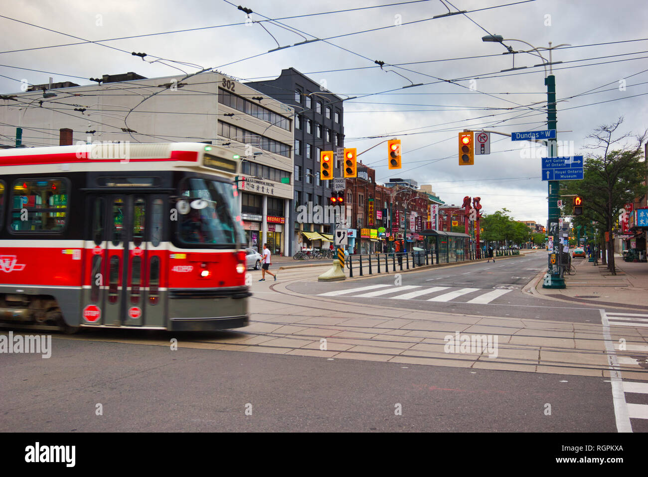 Tram streetcar on Dundas Street West, Toronto, Ontario, Canada Stock Photo Alamy