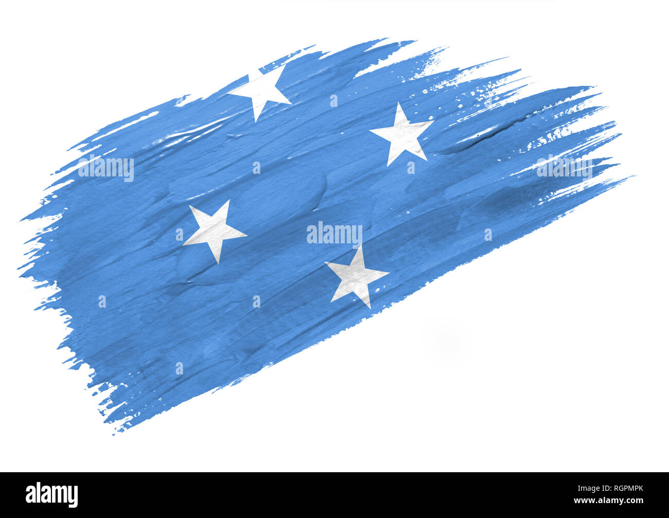 Brush painted Micronesia flag. Hand drawn style illustration Stock ...