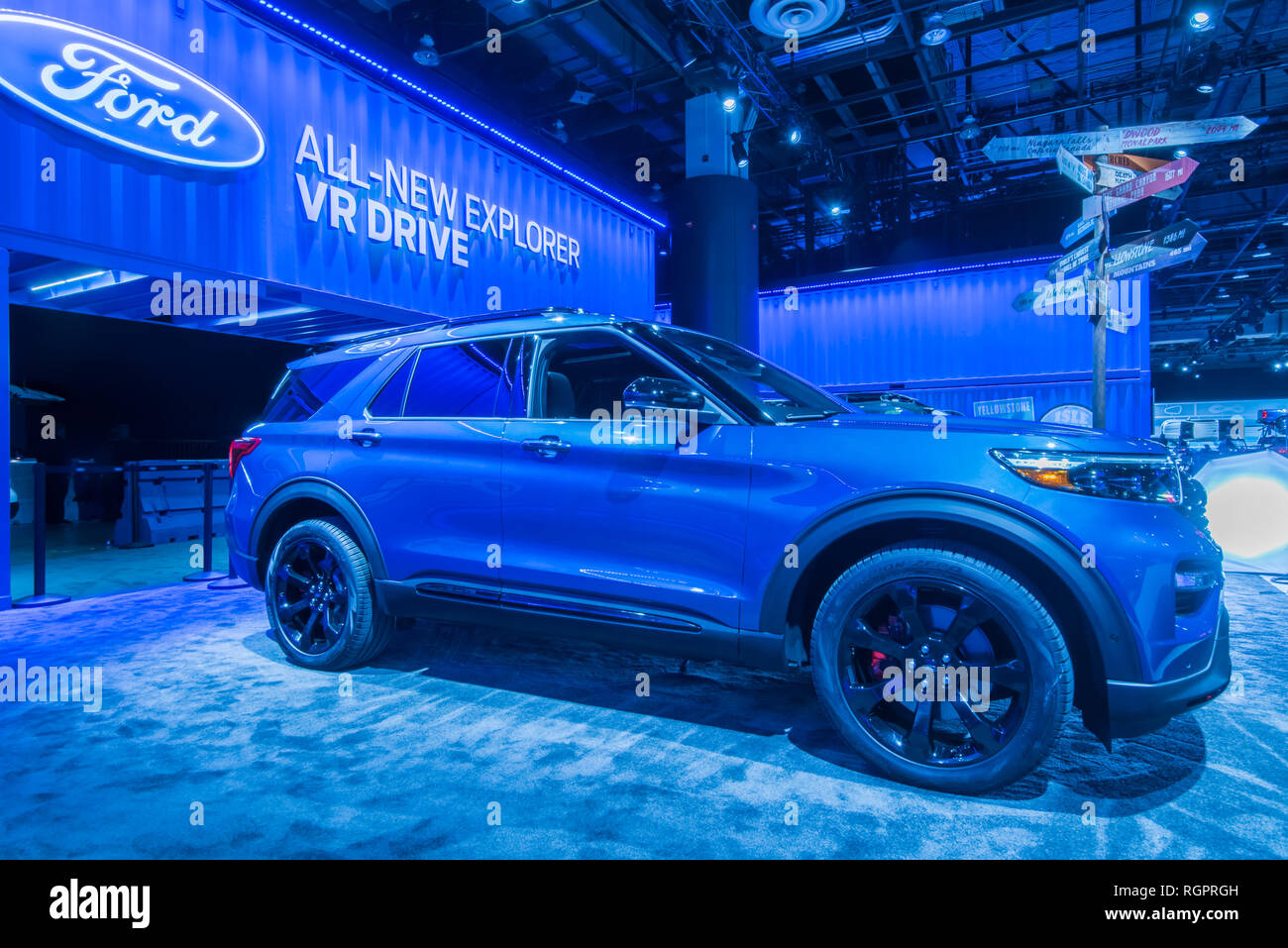 Detroit Mi Usa January 15 19 A Ford Explorer Suv At The North American International Auto Show Naias Stock Photo Alamy