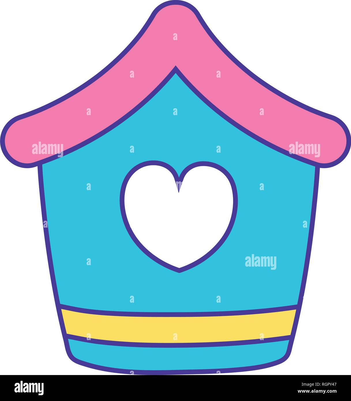 cute birdhouse wooden icon Stock Vector Image & Art - Alamy