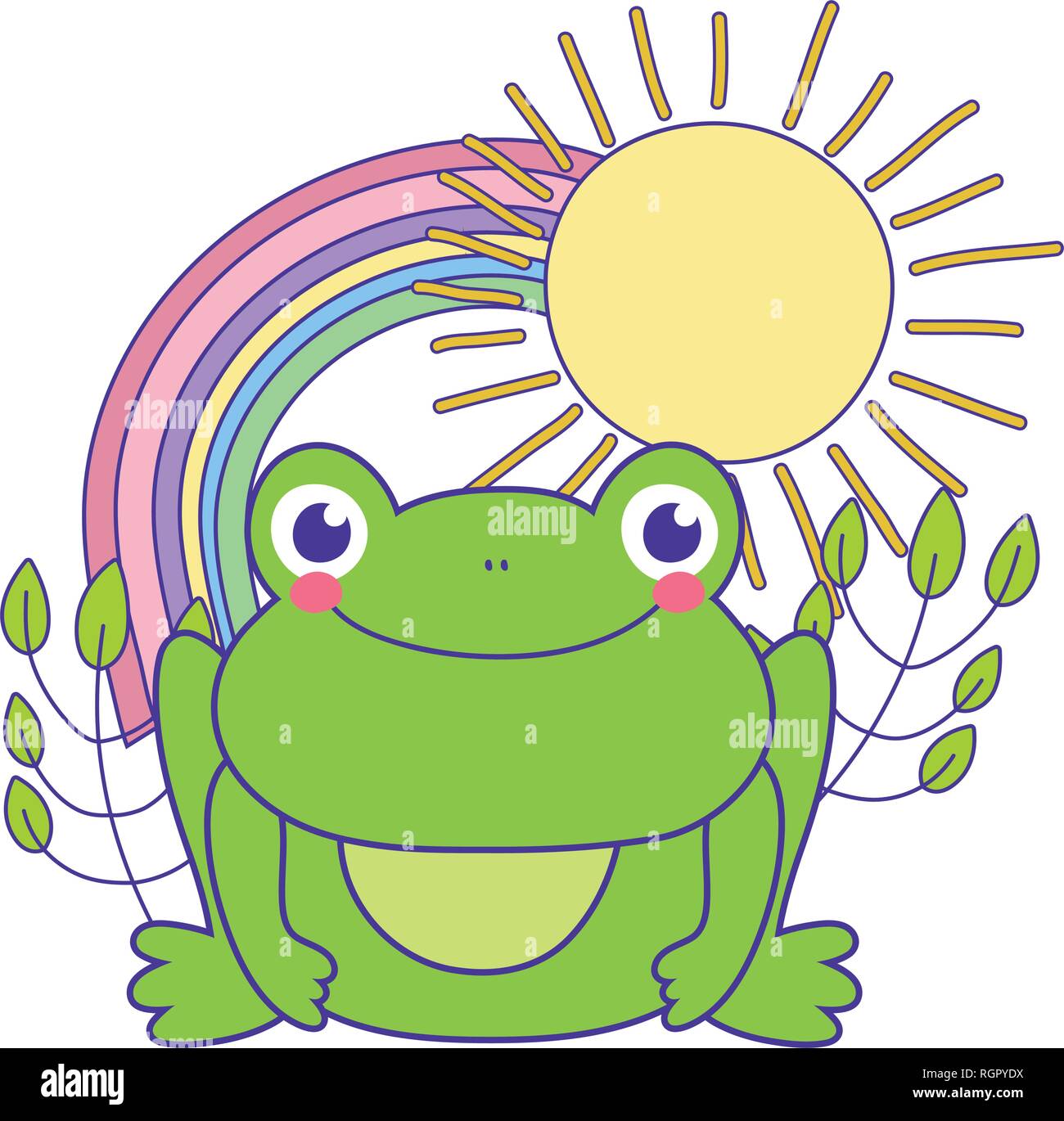 cute toad with rainbow character Stock Vector Image & Art - Alamy