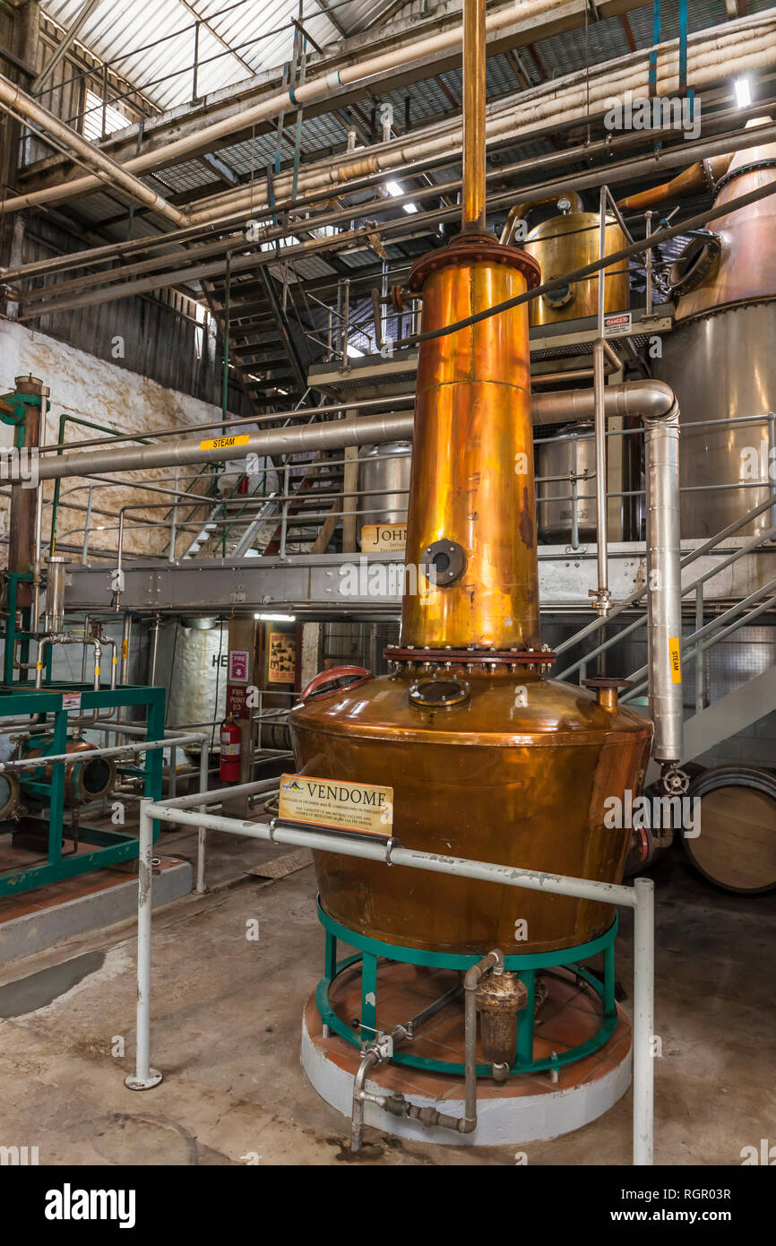 Saint Lucia Distillers, rum factory still. Stock Photo