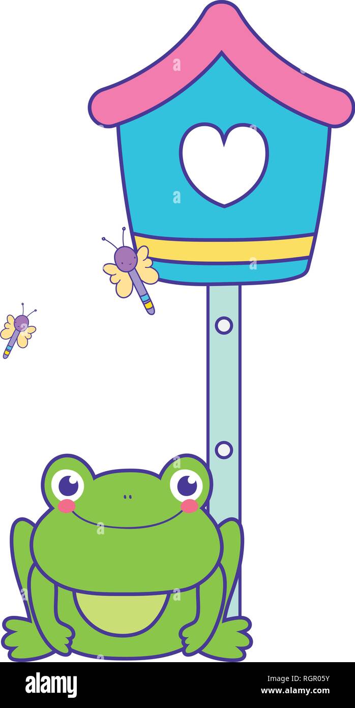 cute toad in the landscape with birdhouse Stock Vector Image & Art - Alamy
