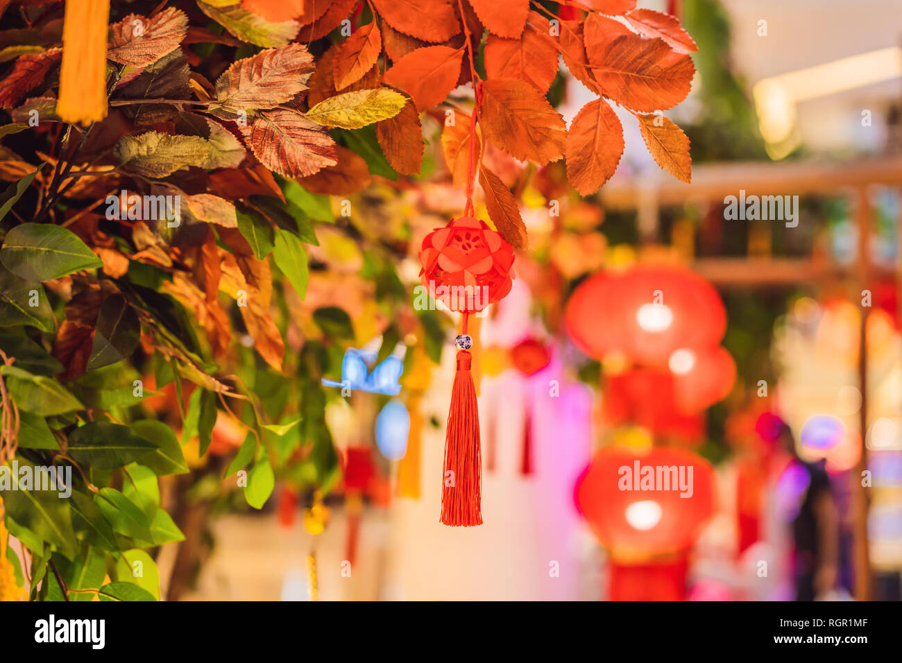 Chinese red lanterns for the Chinese New Year Stock Photo - Alamy