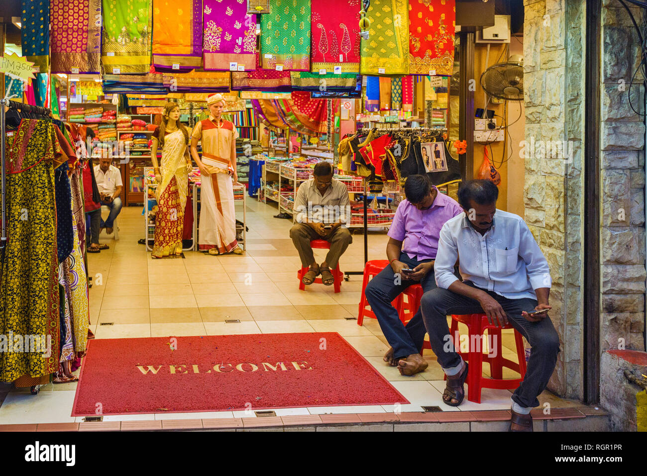 little India sari shop in George Town, Penang, Malaysia Stock Photo