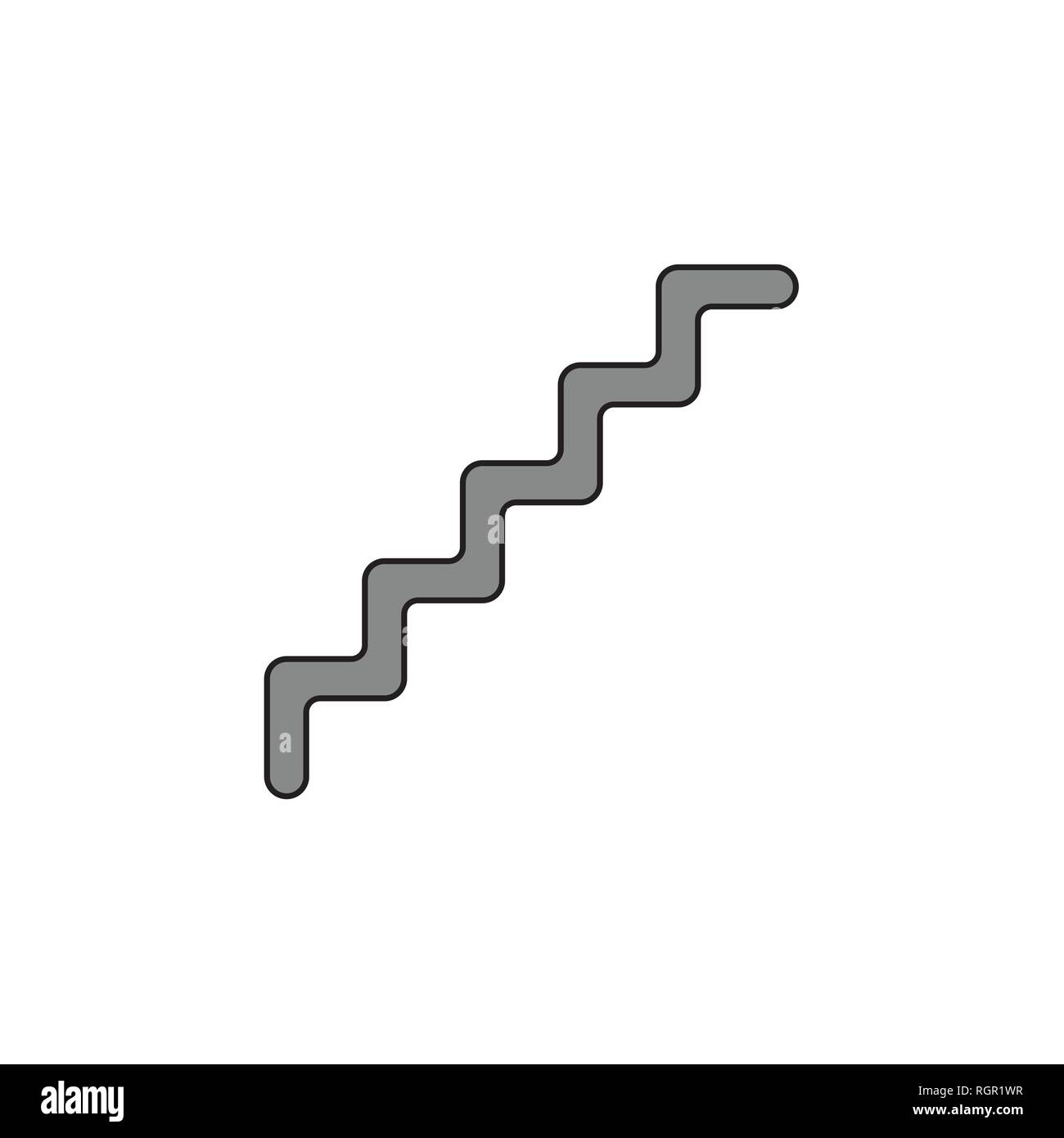 Flat design style vector illustration of line stairs symbol icon on ...