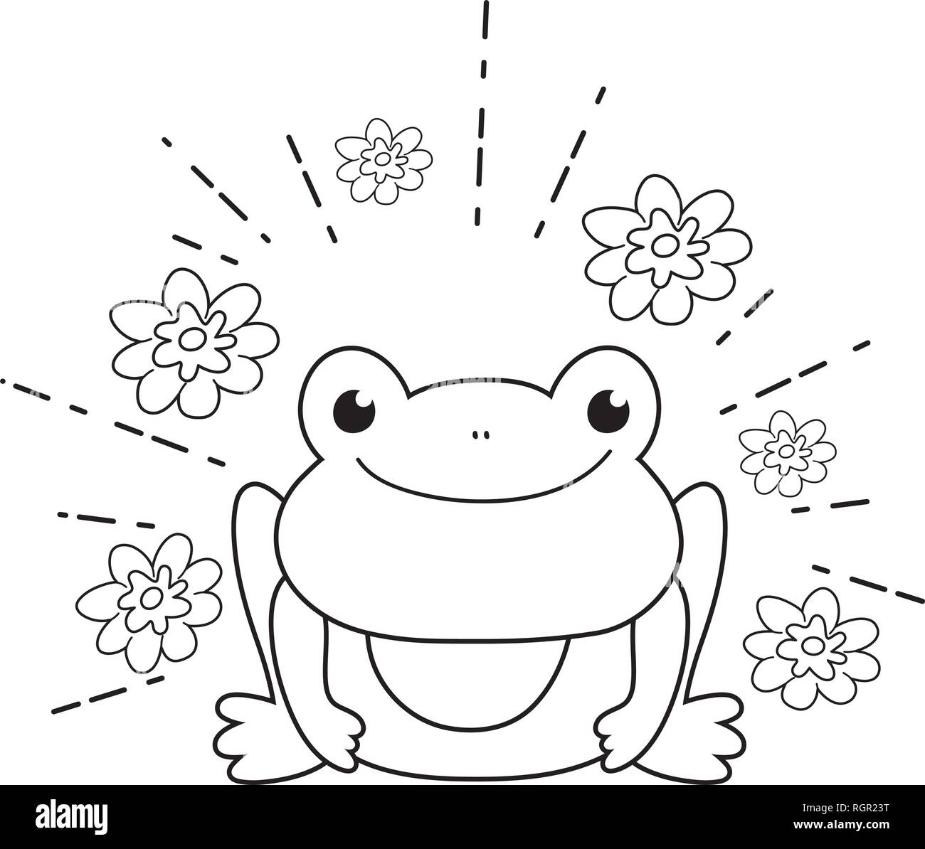 cute toad with flowers garden character Stock Vector Image & Art - Alamy