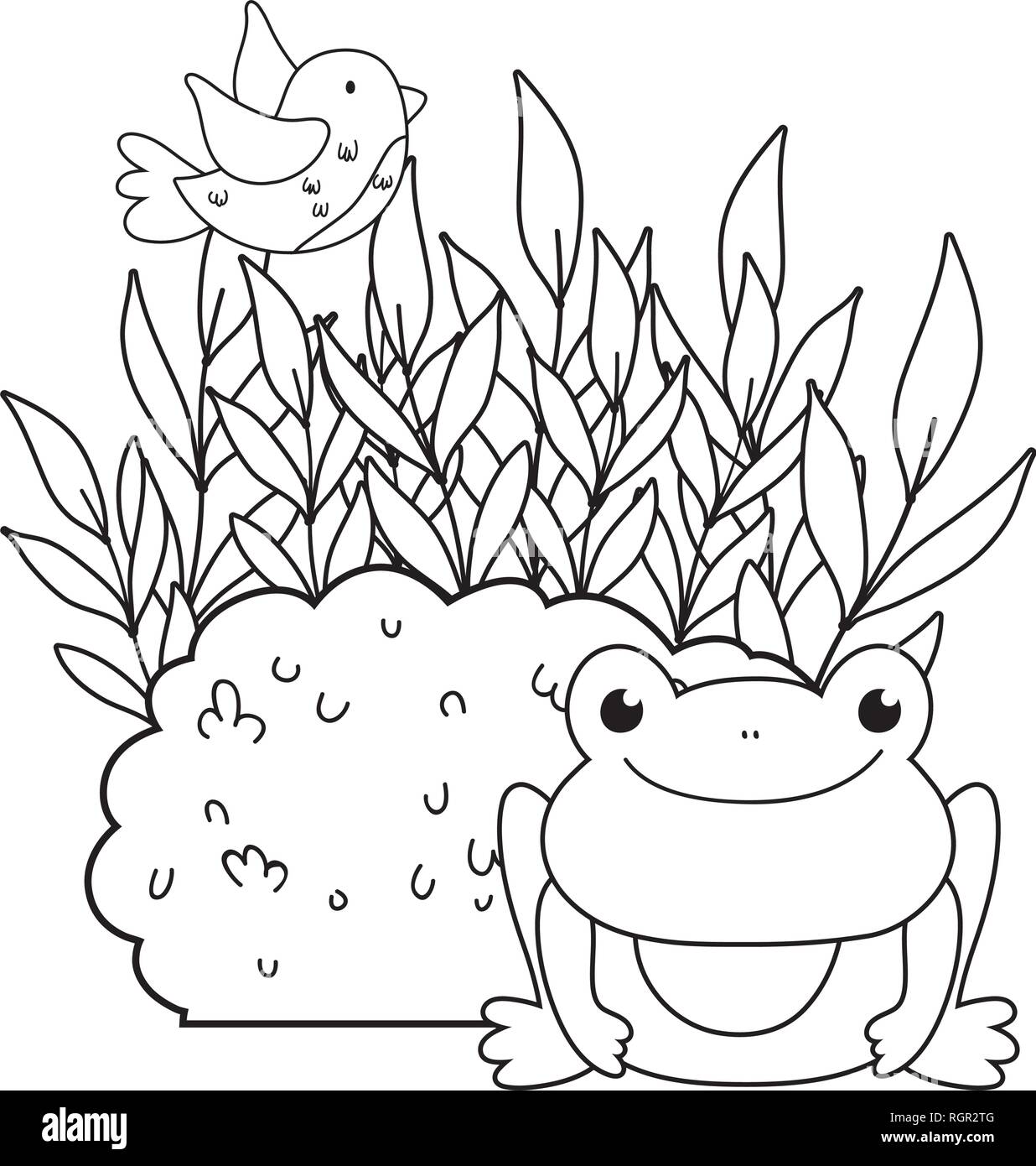cute toad in the landscape character Stock Vector Image & Art - Alamy