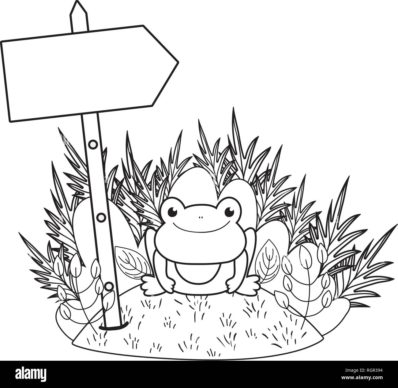 cute toad in the landscape character Stock Vector Image & Art - Alamy