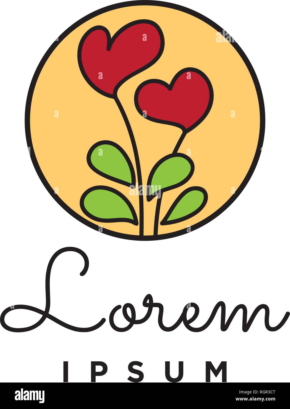 heart flowers, vector Stock Vector Image & Art - Alamy