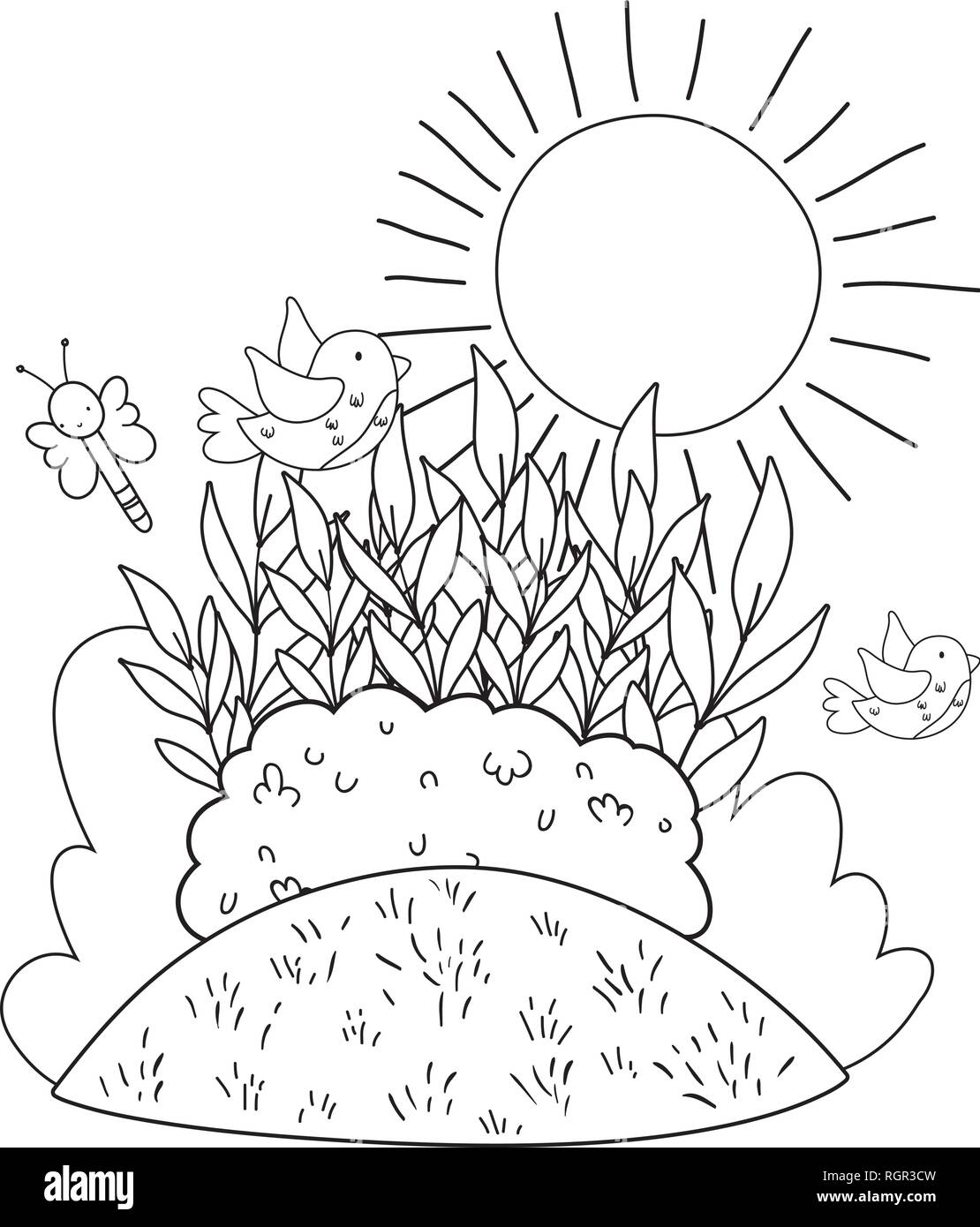 beautiful cute garden scene Stock Vector Image & Art - Alamy