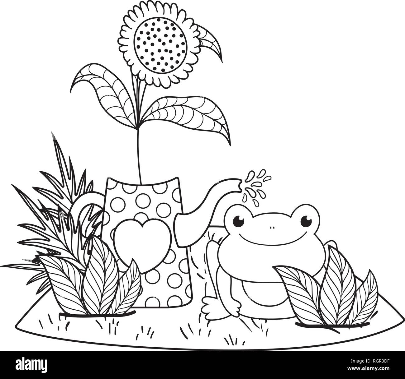 cute toad in the landscape character Stock Vector Image & Art - Alamy