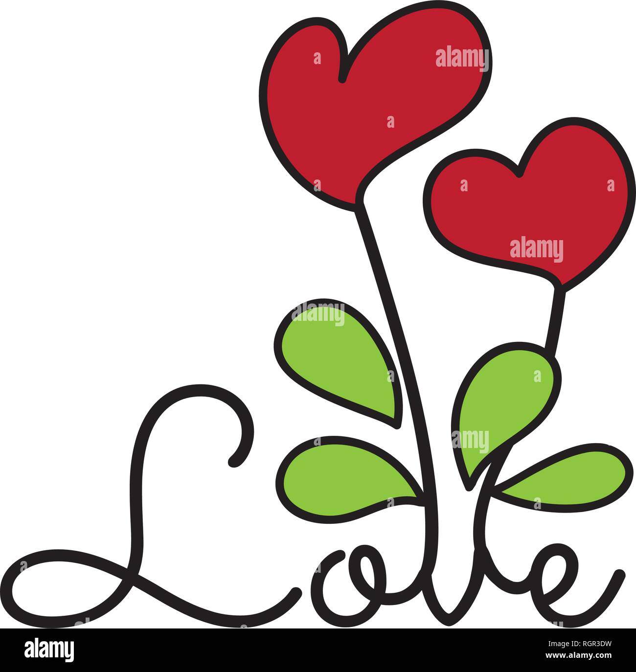 heart flowers, vector Stock Vector Image & Art - Alamy