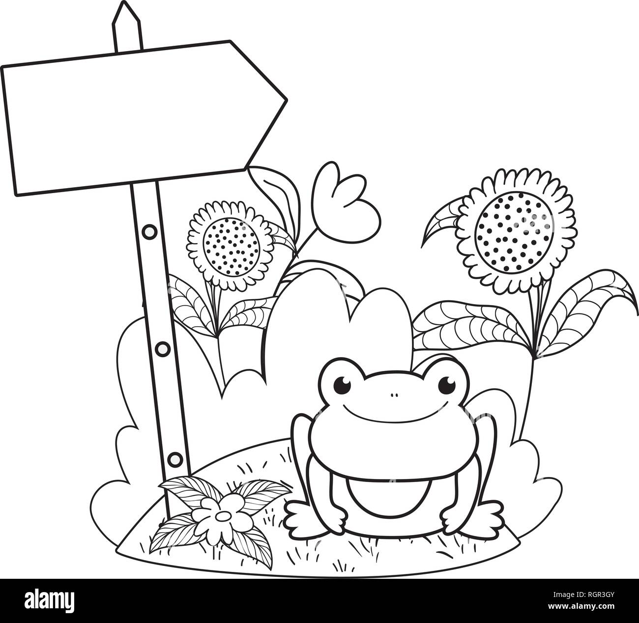 cute toad in the landscape character Stock Vector Image & Art - Alamy