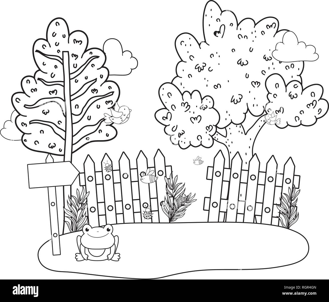 cute toad in the landscape character Stock Vector Image & Art - Alamy