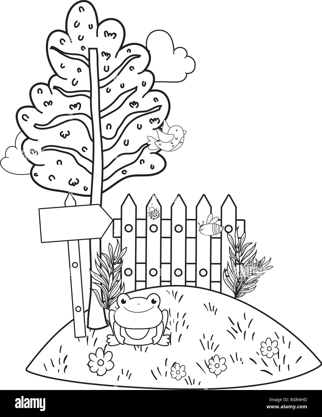 cute toad in the landscape character Stock Vector Image & Art - Alamy