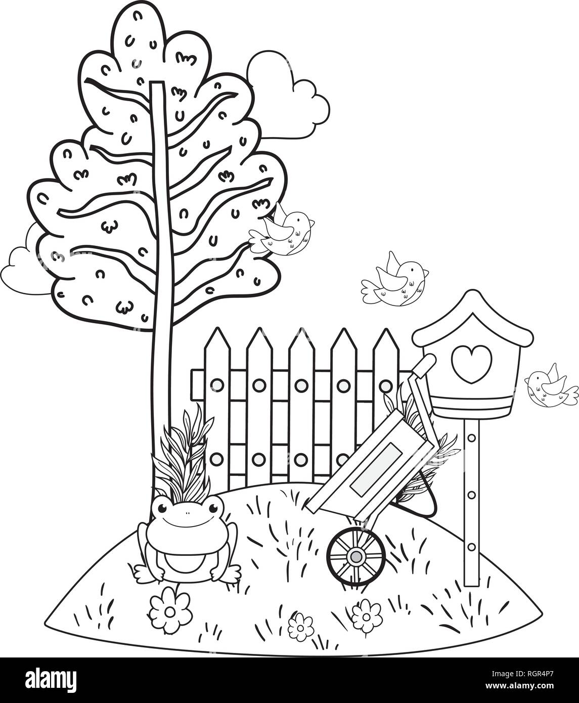 cute toad in the landscape character Stock Vector Image & Art - Alamy