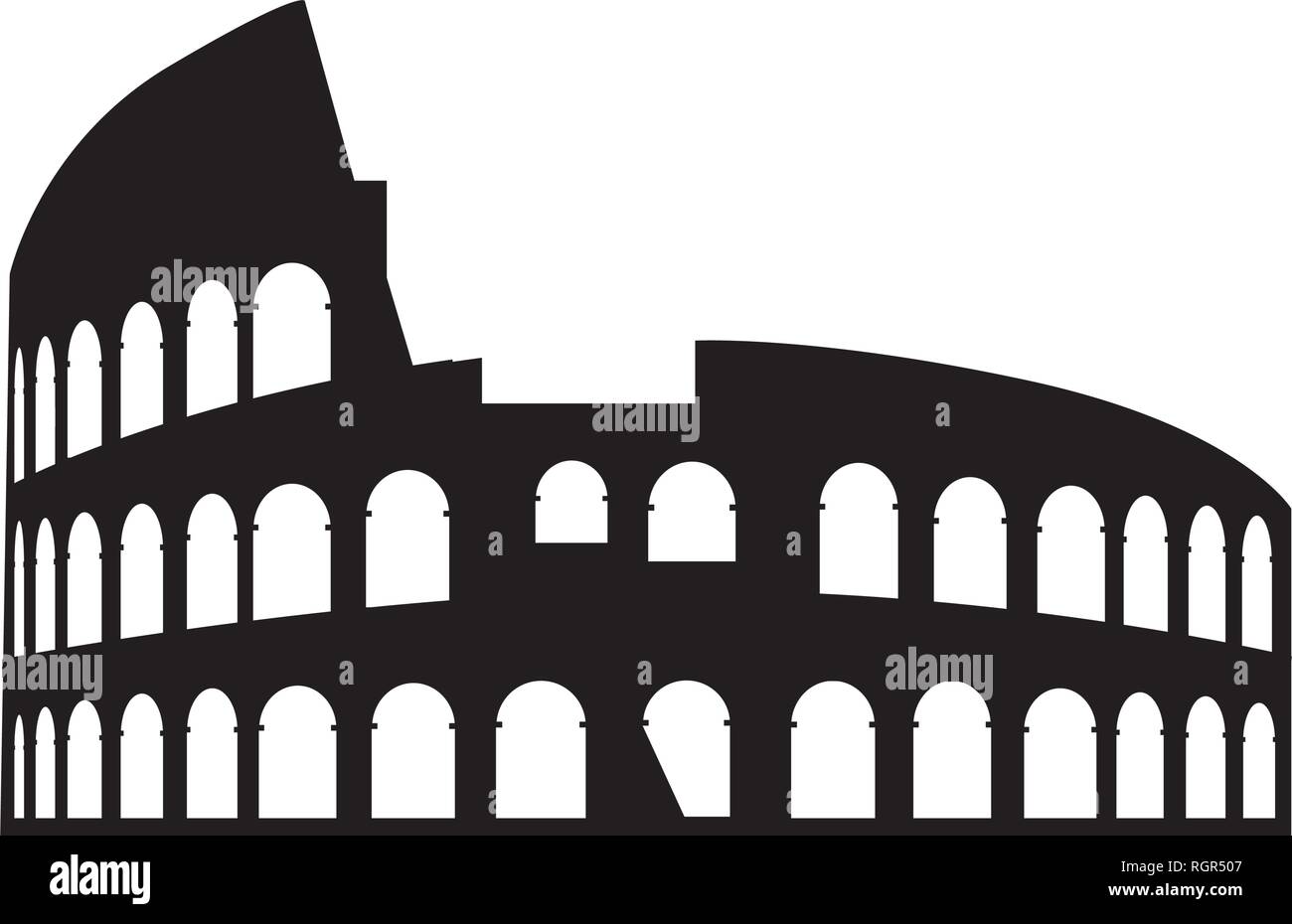 Roman coliseum silhouette vector illustration hi-res stock photography ...