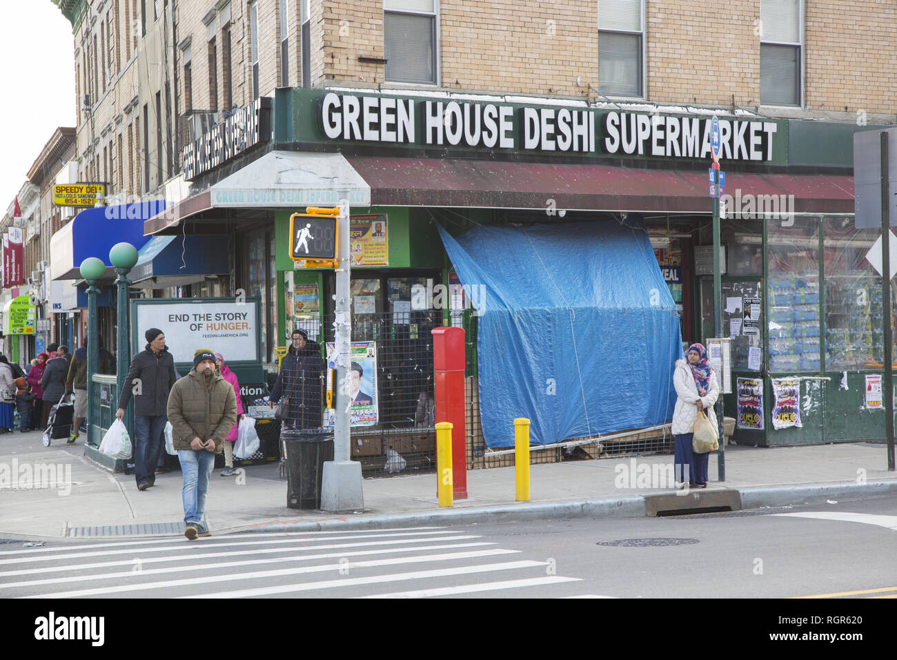 McDonald Avenue at Church Avenue in Brooklyn is the center of the "Little Bangladeshi" district