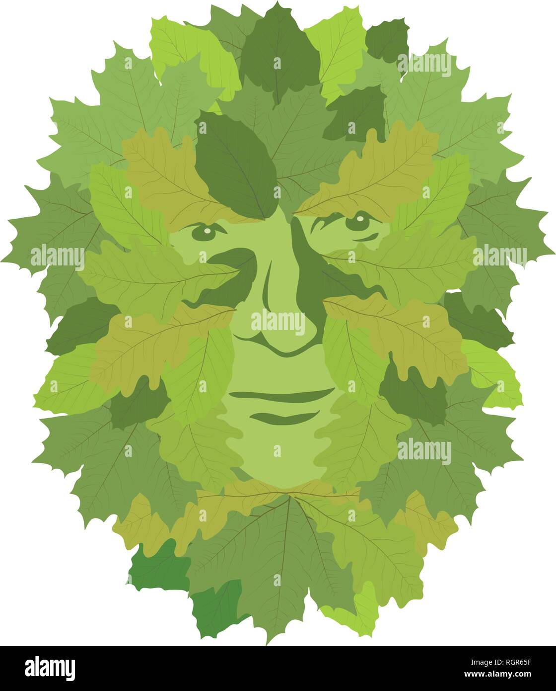 Celtic symbol, green man, vector illustration Stock Vector