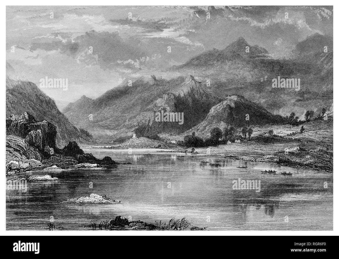 The crags and fells, lake and mountains  of Llanberis Stock Photo