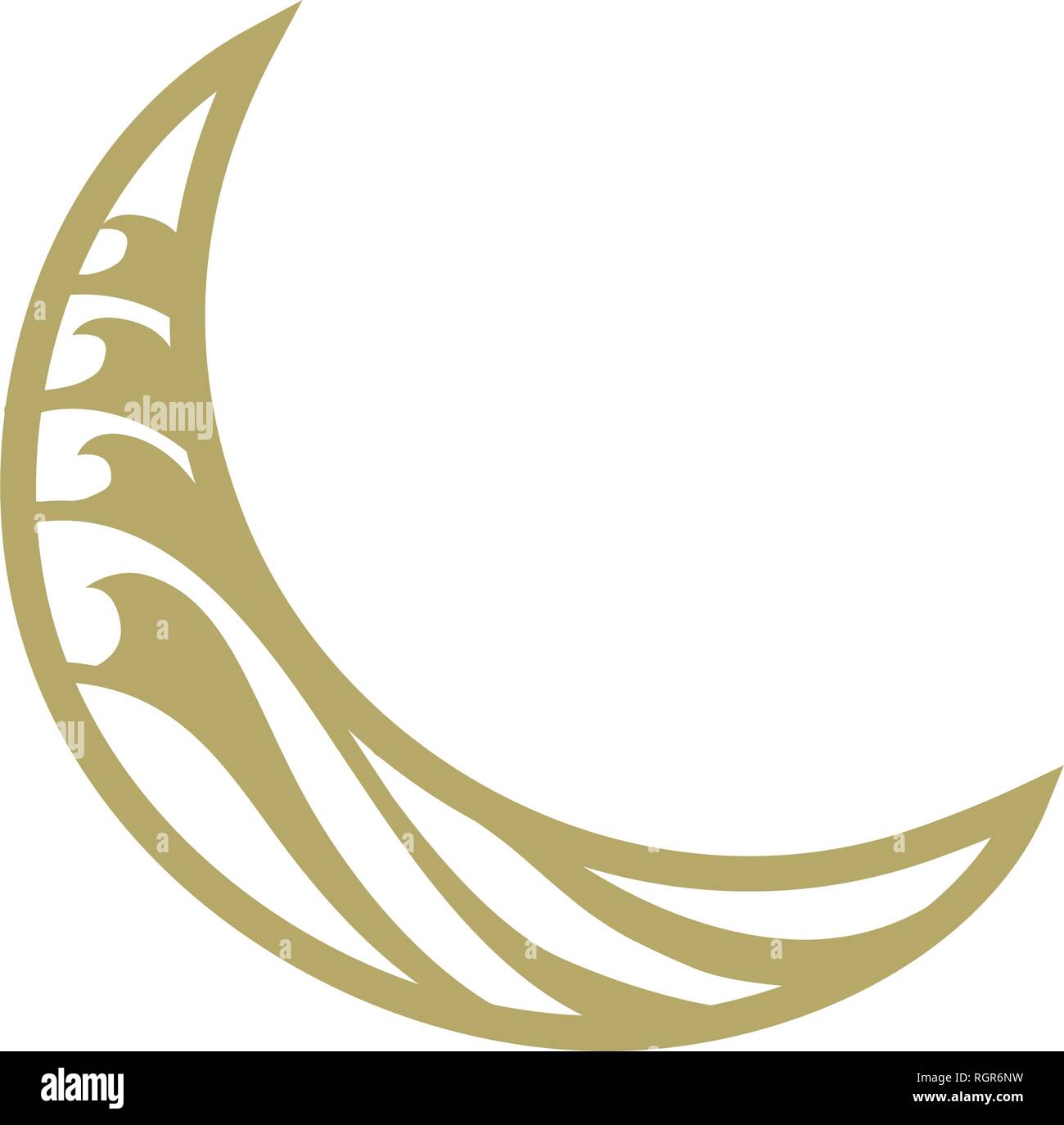 crescent moon logo Stock Vector