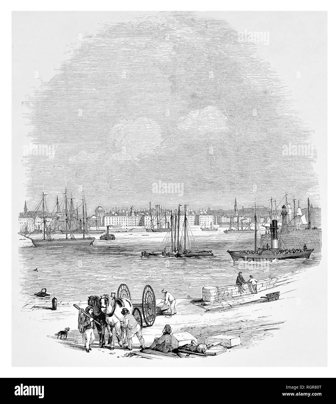 View of Liverpool from Woodside Stock Photo