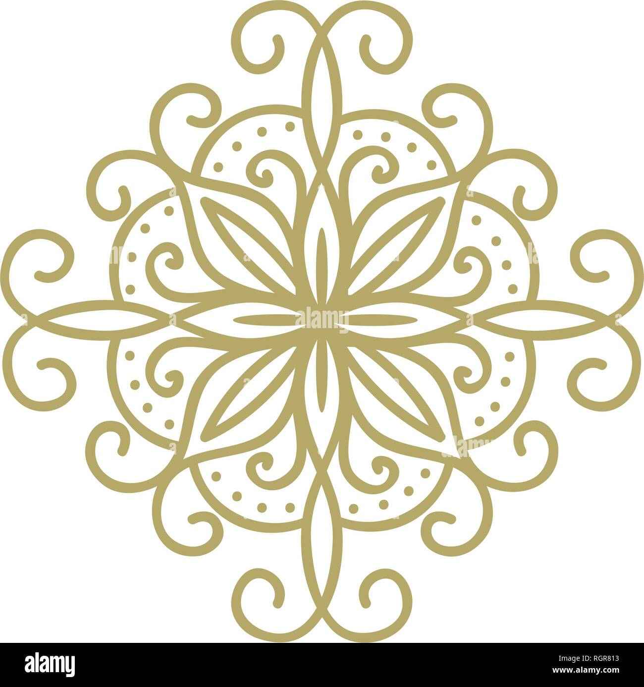 Abstract floral logo. Oriental pattern Stock Vector
