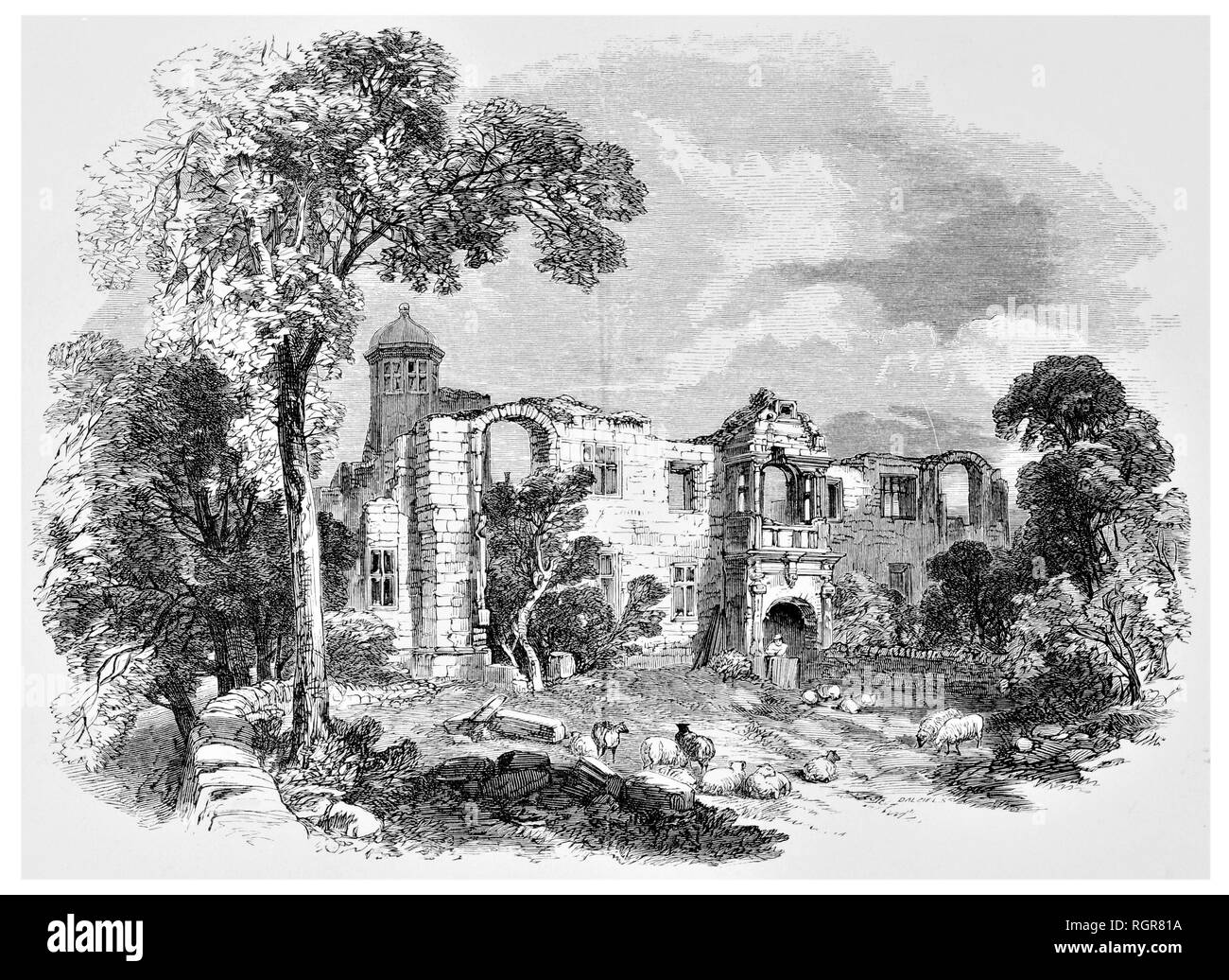 The ruins of Biddulph Hall Stock Photo