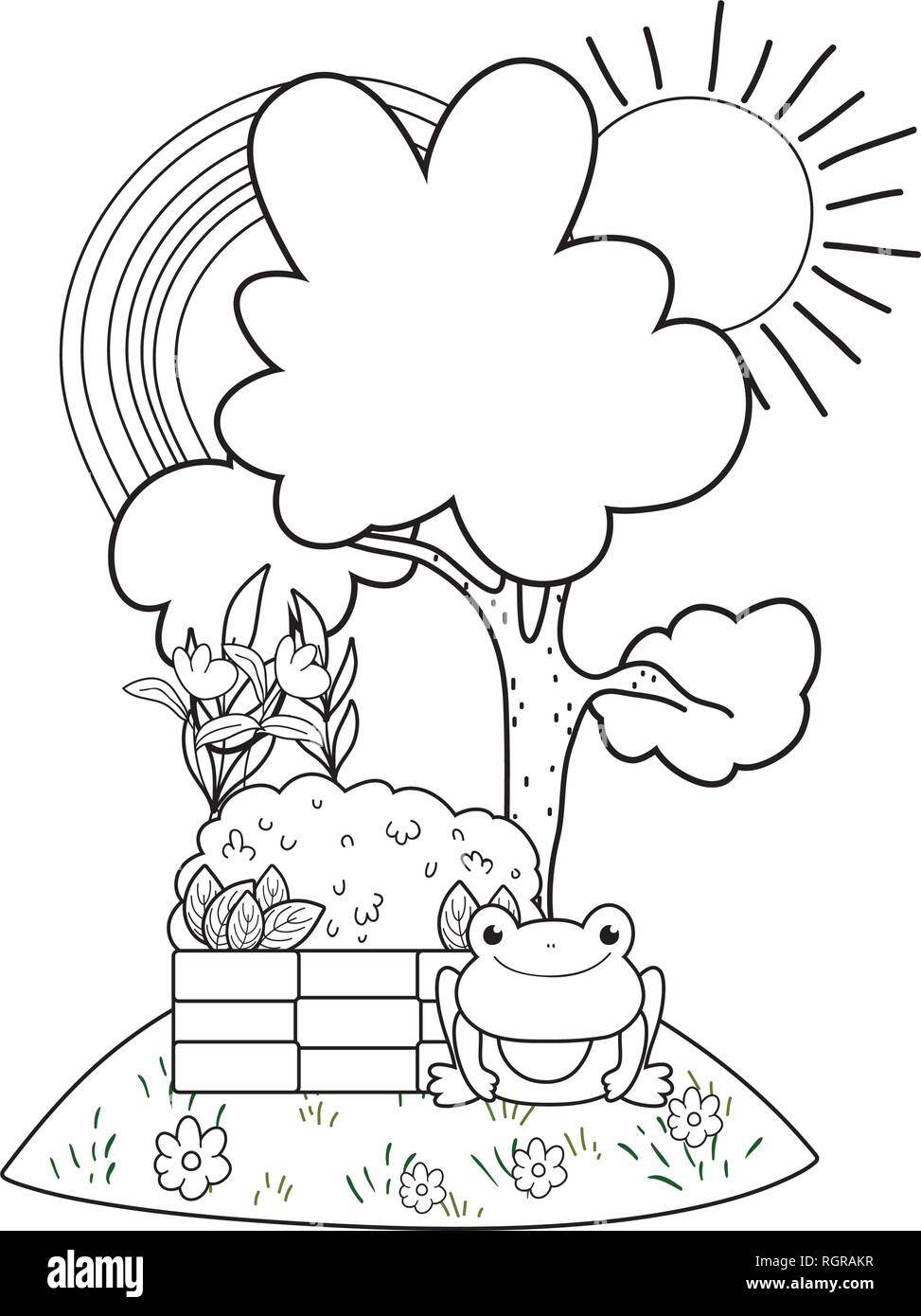 cute toad in the landscape character Stock Vector Image & Art - Alamy