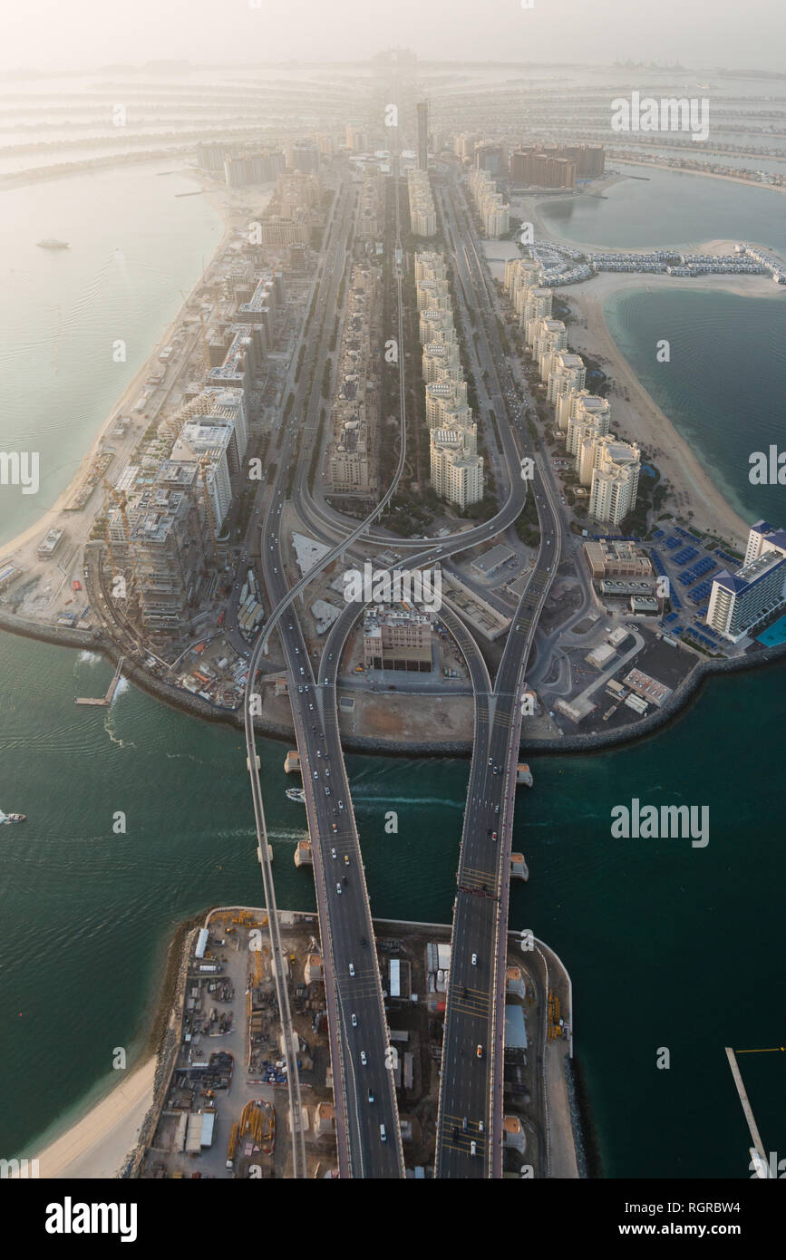 Aerial view palm jumeirah in hi-res stock photography and images - Alamy