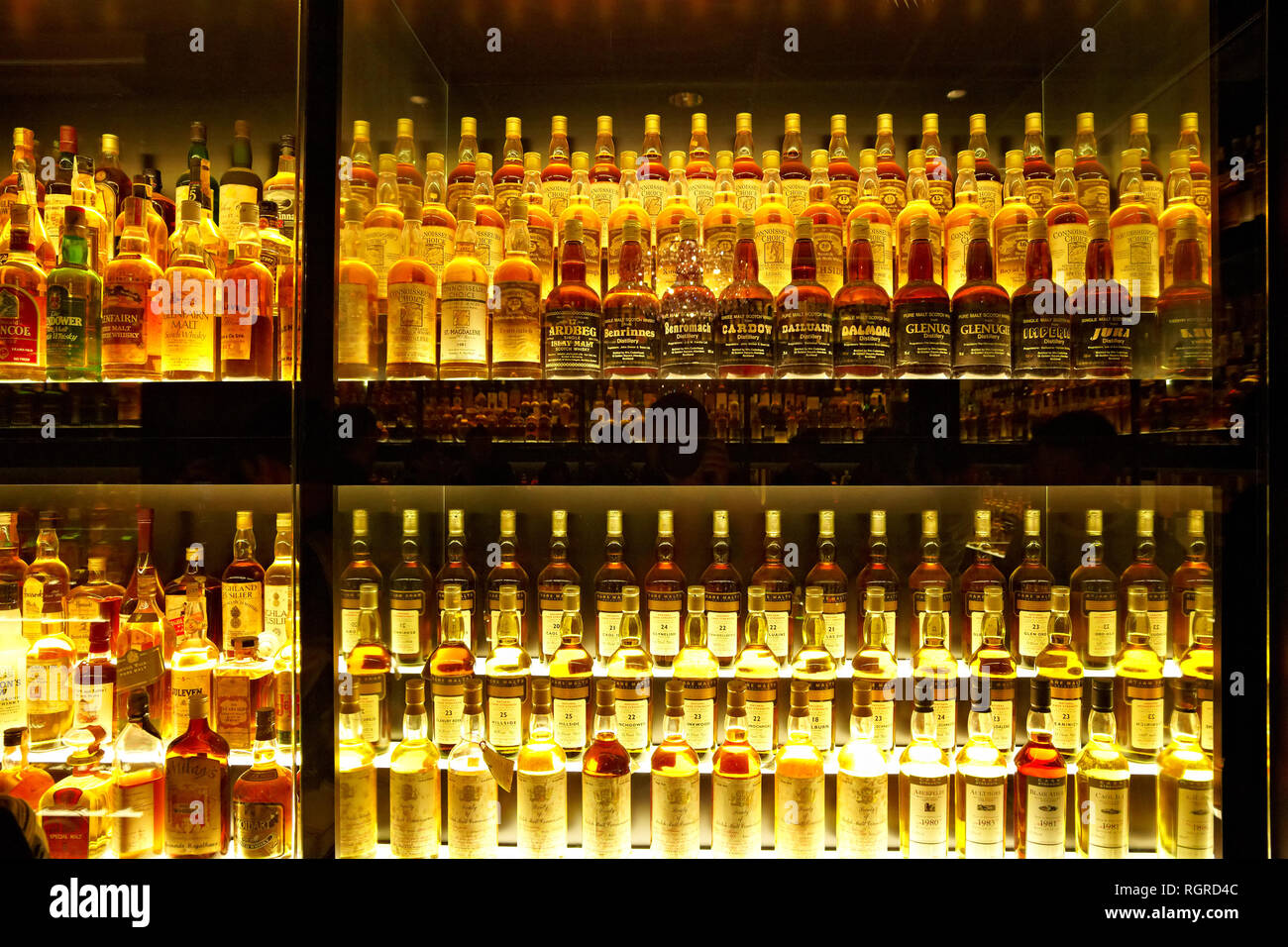 The largest Scotch Whisky collection in the world Stock Photo