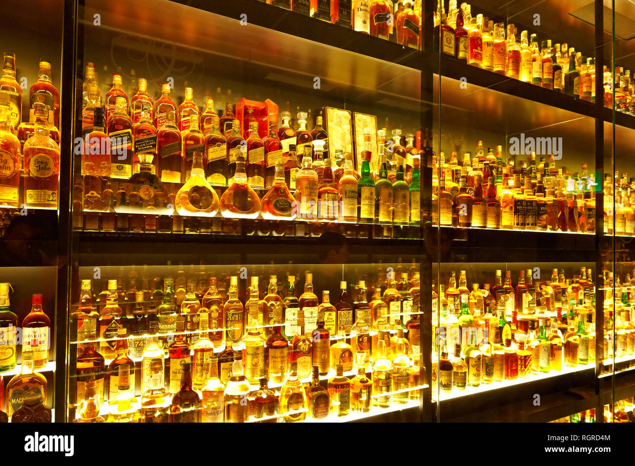 The largest Scotch Whisky collection in the world Stock Photo