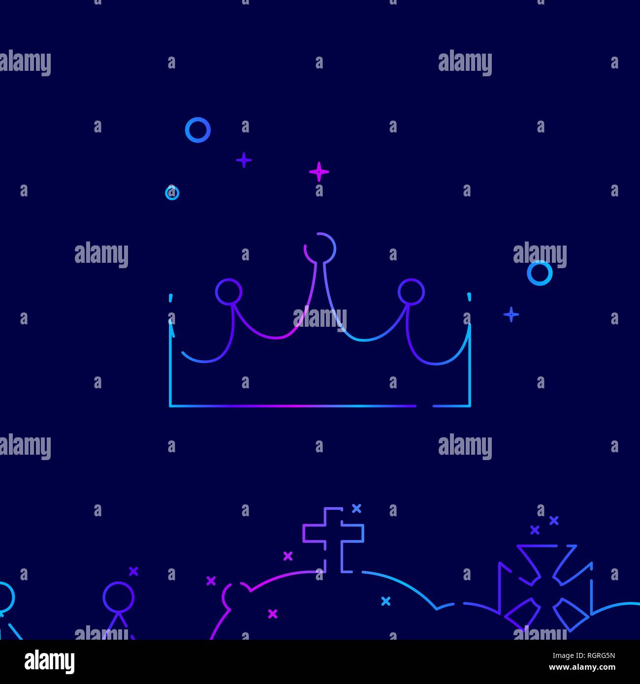 Royal Crown Vector Line Icon. Luxury, Achieve, Success Gradient Symbol ...