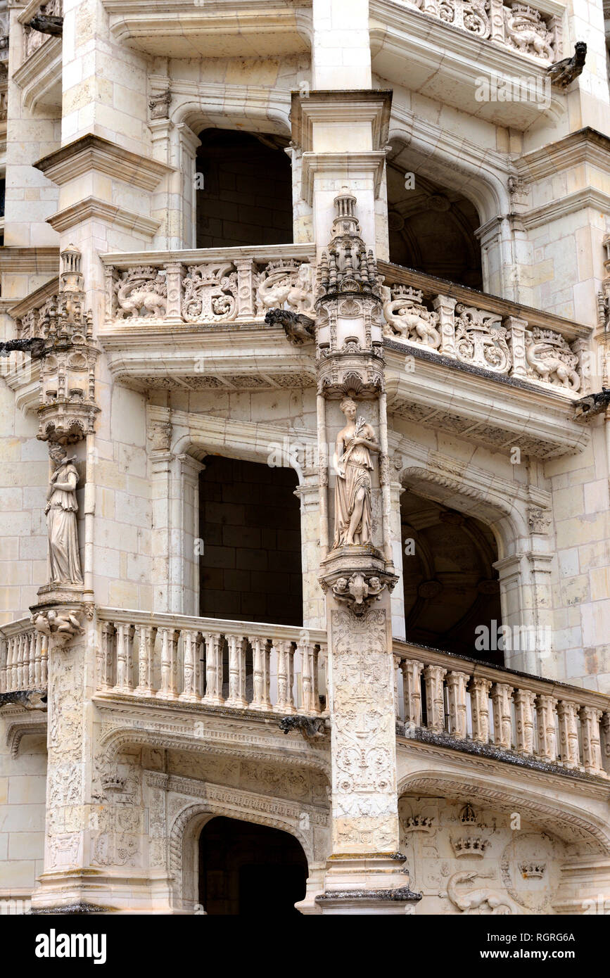 Stairs in blois castle france hi-res stock photography and images