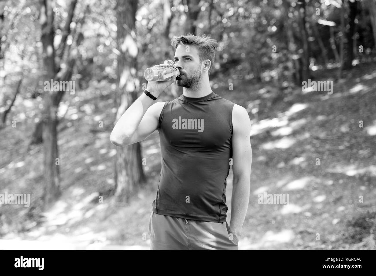 drinking water. man drinking water after training. man drinking healthy