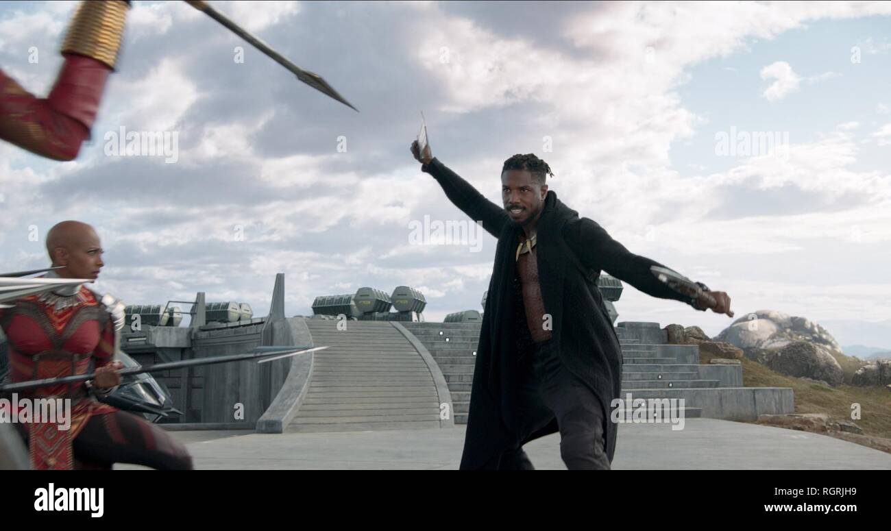 michael-b-jordan-black-panther-high-resolution-stock-photography-and