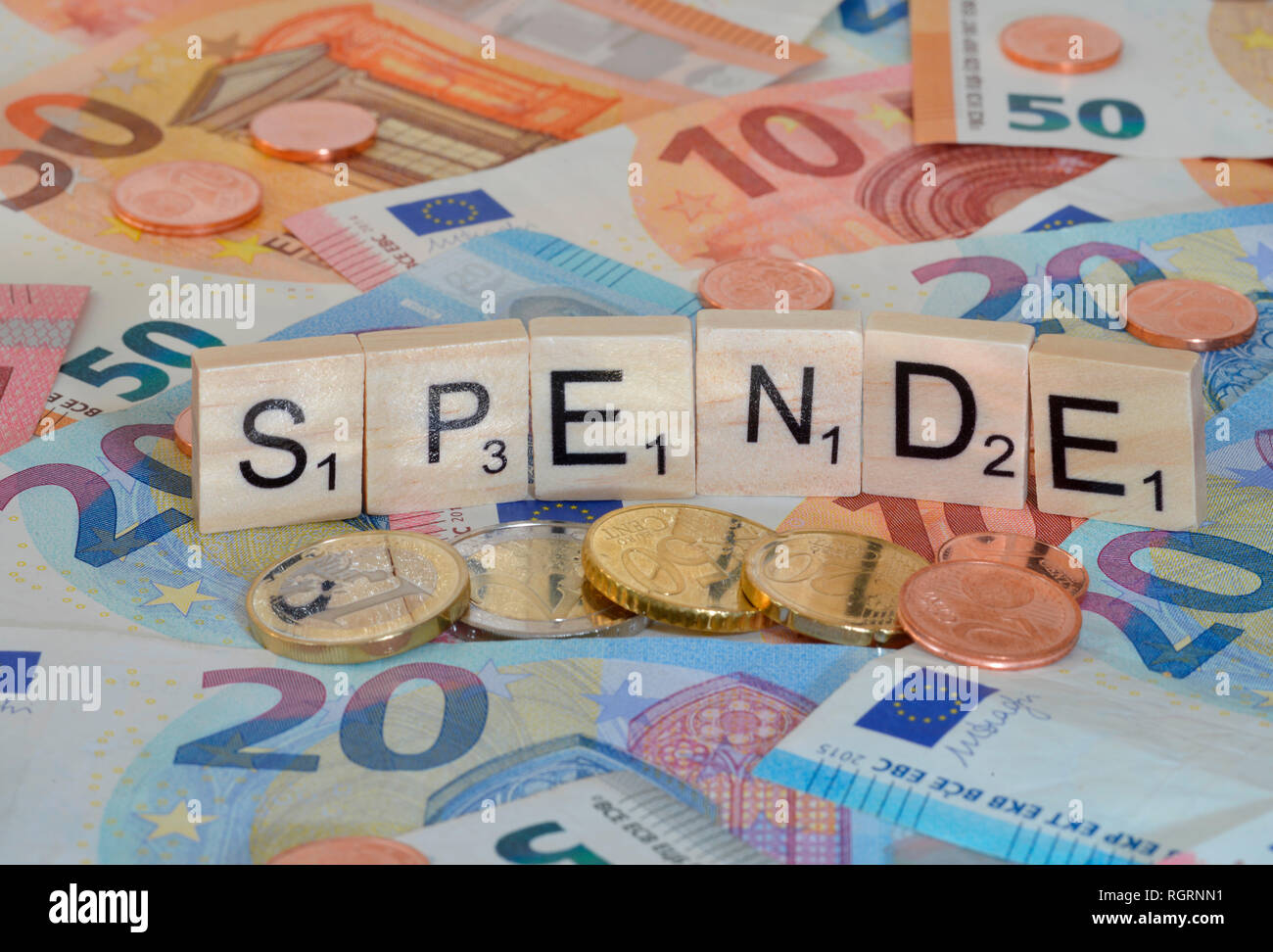 Symbolfoto Wirtschaftsbegriff Spende Stock Photo