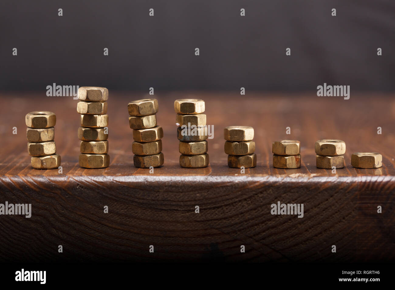 Graph of a Screw nuts. Growth concept Stock Photo Alamy