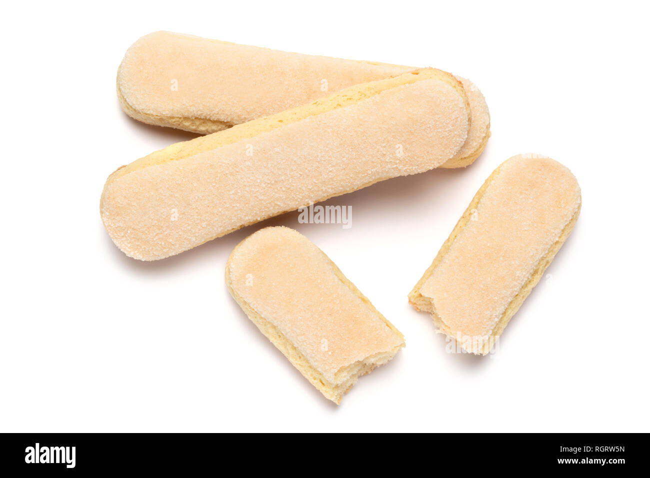 Traditional Italian Savoiardi ladyfingers Biscuits on White Background ...